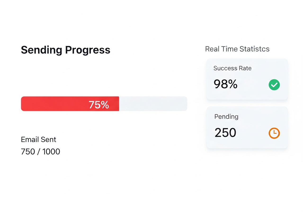 Real-time sending progress